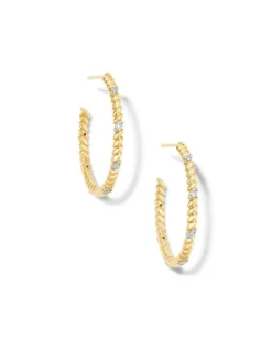 Tyler 14K Yellow Gold Hoop Earrings In White Diamond^Kendra Scott Cheap