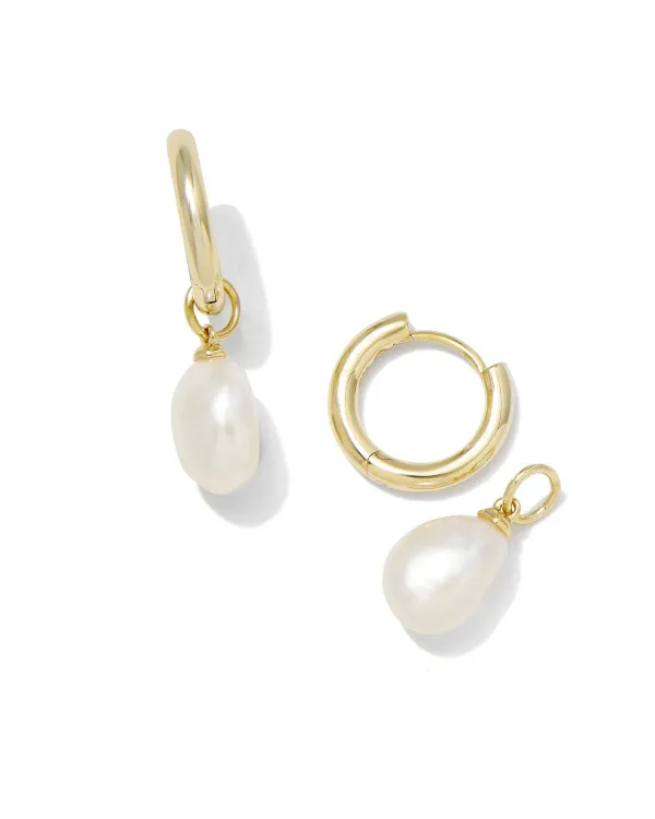 Willa Gold Pearl Huggie Earrings In White Pearl^Kendra Scott Store